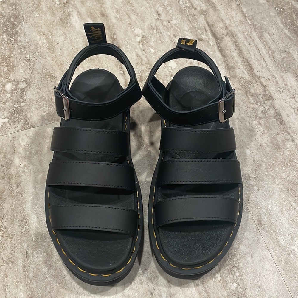 Dr. Martin Blaire Sandals Black Leather